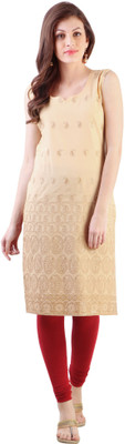 

Libas Women's Embroidered Straight Kurta(Beige
