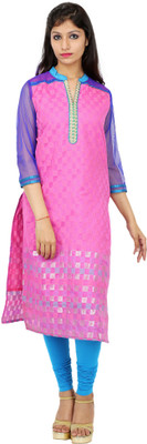

Kyaara Women's Embroidered, Self Design Straight Kurta(Pink