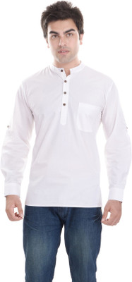 

Padma Men's Solid Straight Kurta(White)