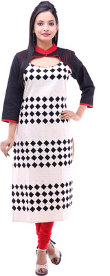 

Kyaara Women's Printed Straight Kurta(White, Black;white