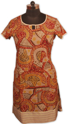 

Indian Rain Women's Graphic Print A-line Kurta(Brown)