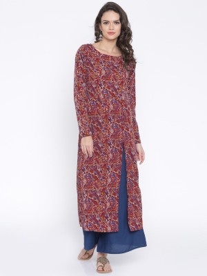 Anouk Women Printed A-line Kurta Maroon, Blue Flipkart Price. Kurtas ...