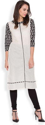 Vishudh Printed Women's Straight Kurta(Beige, Beige) available at flipkart for Rs.384