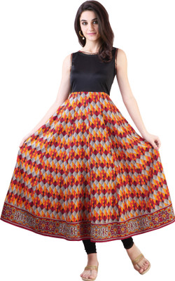 

Libas Women's Printed Anarkali Kurta(Multicolor, Multi colour