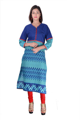 

Kyaara Women's Printed Straight Kurta(Blue)