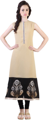 

Libas Women's Solid A-line Kurta(Beige)