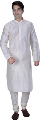 Kisah Men Self Design Straight Kurta(Dark Blue)