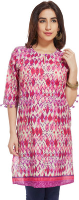 Enah Women's Printed A-line Kurta(Purple)