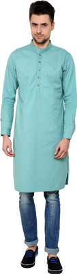 See Designs Men Solid Straight Kurta(Light Green)