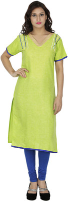 

Chiquita Women's Woven Straight Kurta(Green)