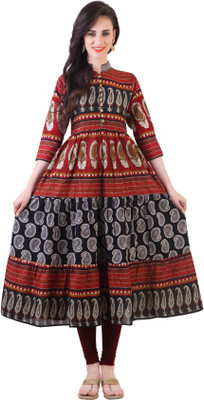 

Libas Women's Paisley Anarkali Kurta(Maroon, Black), Marron