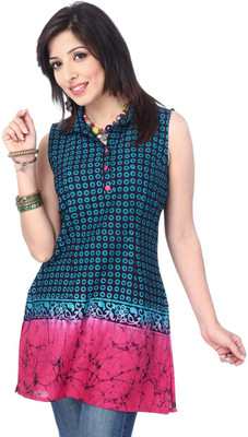 

Enah Women' Printed Straight Kurta(Blue, Indigo