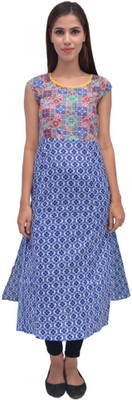 

ARYA The Design Gallery Printed Women's Straight Kurta(Light Blue), Indigo blue