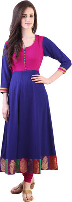 

Libas Women's Solid Anarkali Kurta(Blue)
