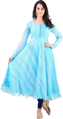 

Libas Women's Printed Flared Kurta(Blue)