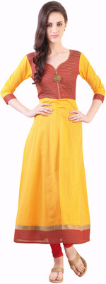 

Libas Women's Solid A-line Kurta(Yellow)