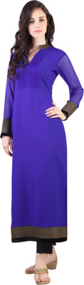 

Libas Women's Solid Straight Kurta(Blue)