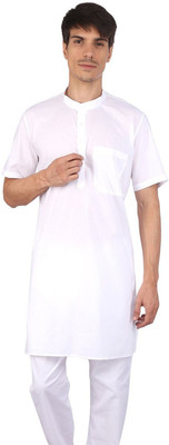 Royal Kurta Men Solid Straight Kurta(White)