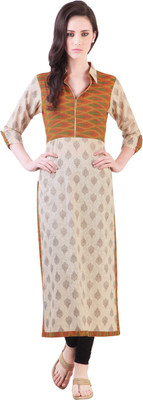 

Libas Women's Printed Straight Kurta(Beige)