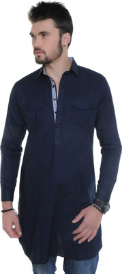 34% OFF on Qdesigns Solid Men's Straight Kurta(Dark Blue) 34% OFF on Qdesigns Solid Men's Straight Kurta(Dark Blue)