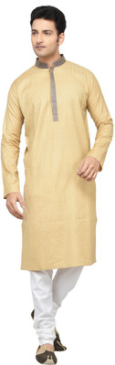 

Rene Men's Solid Straight Kurta(Beige