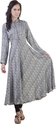 

Libas Women' Printed Anarkali Kurta(Grey