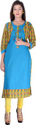 

Kyaara Women's Solid Straight Kurta(Blue