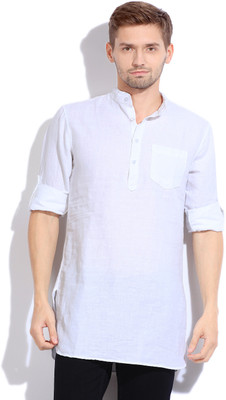 

The Indian Garage Co. Men's Solid Straight Kurta(White)
