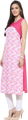 

IVES Casual Printed Women's Kurti(Pink