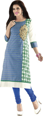 

Jiya Formal Self Design, Embroidered Women's Kurti(Blue, Multicolor)