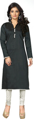 

Khushali Party Self Design Women's Kurti(Black)