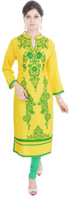 

Porcupine Casual Printed Women' Kurti(Yellow