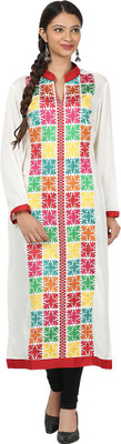 

Akshiti Formal Embroidered Women's Kurti(White, Ghostwhite
