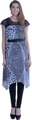 

EthnicQueen Casual Polka Print Women's Kurti(Grey