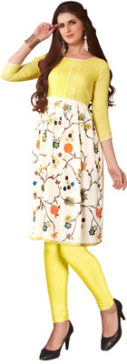 

Jiya Casual Self Design, Embroidered Women's Kurti(Yellow, Beige, Beige;yellow