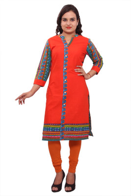 Gaura Casual Printed Women Kurti(Orange