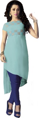 

Jiya Formal Self Design, Embroidered Women's Kurti(Light Blue)