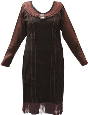 

Adishma Casual Striped Women Kurti(Brown)