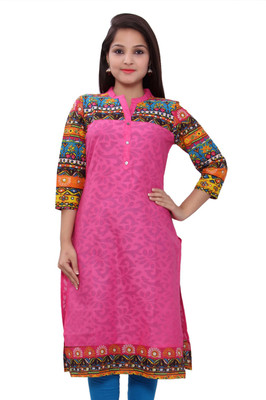 

Gaura Casual Solid Women Kurti(Pink