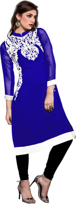 

Jiya Casual Self Design Women's Kurti(Blue