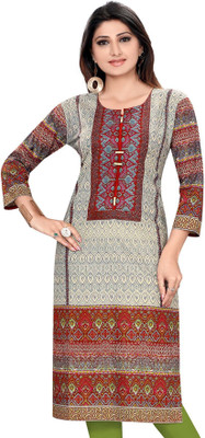

Meher Impex Women's Printed Straight Kurta(Multicolor), Grey