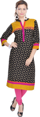 

Porcupine Casual Printed Women's Kurti(Black