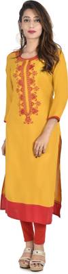 Style N Shades Embroidered Women's Straight Kurta