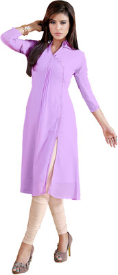 

Jiya Casual Self Design Women's Kurti(Purple