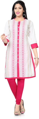 V's Fashion Point Women Printed A-line Kurta(White)