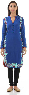 

Monte Carlo Casual Embroidered Women's Kurti(Blue)