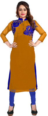 

Jiya Casual Self Design, Embroidered Women's Kurti(Yellow, Blue, Blue;yellow