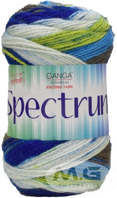 KNIT KING Spectrum Mavi (400 gm) Wool Ball Hand knitting wool / Art Craft soft fingering crochet hook yarn, needle knitting yarn thread dyed. with Needl SM-B SM-C SM-DJ