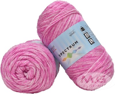 M.G Enterprise Spectrum Pink Mix (200 gm) Wool Ball Hand knitting wool / Art Craft soft fingering crochet hook yarn, needle knitting , With Needle.- U VF