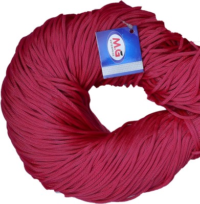 KNIT KING Macrame Magenta Braided Cord Thread Nylon knot Rope sturdy cording, mildew resistant DIY 3 mm 200 m for Jewelry Making, Bags & art craft